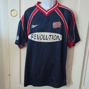 Reebok Navy Soccer Jersey with Red and White Details